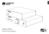 Cambridge Audio Solo Duo - Owners manual 